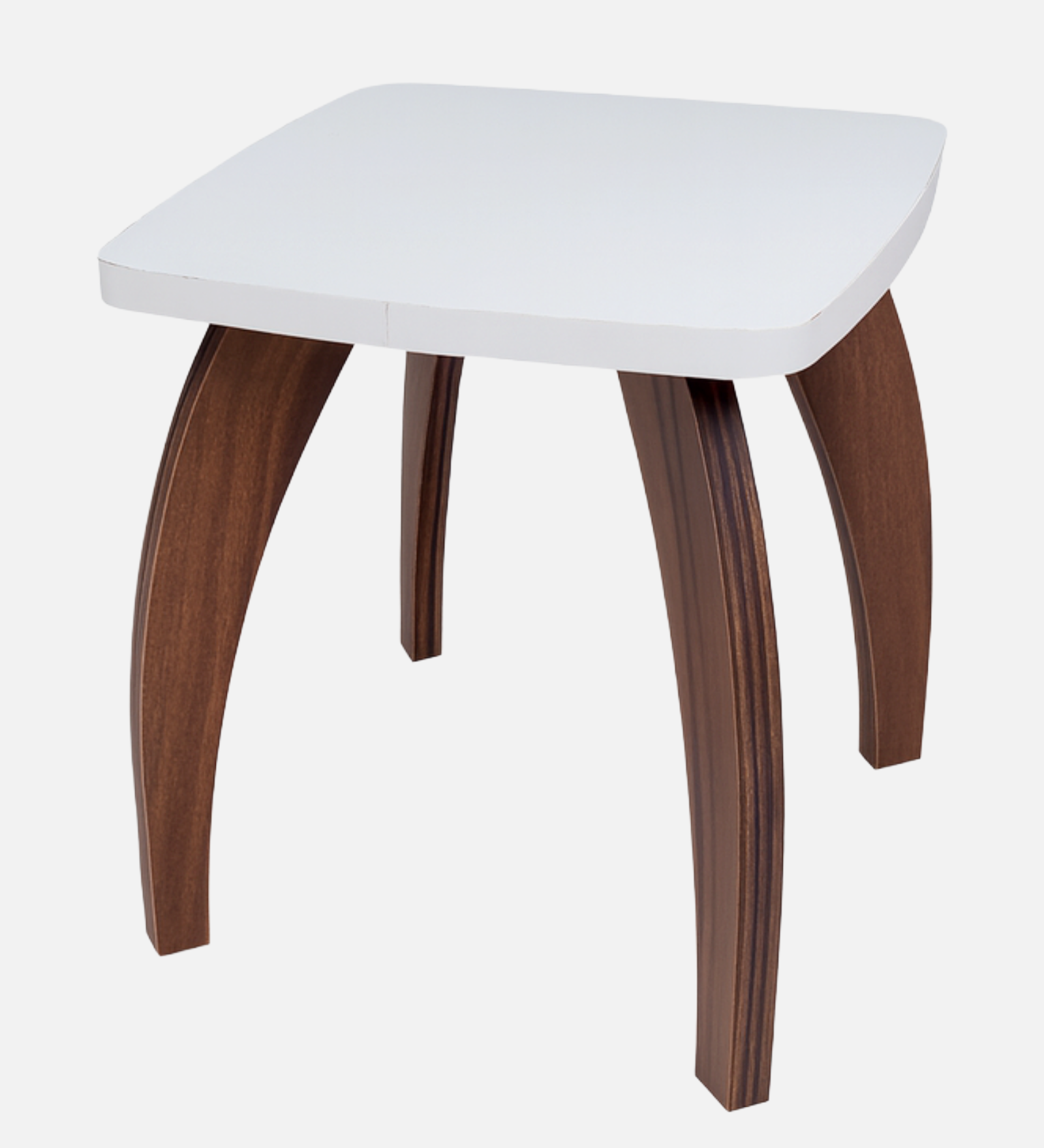 RayTrees Four Leg Square Table/Stool | White Finish