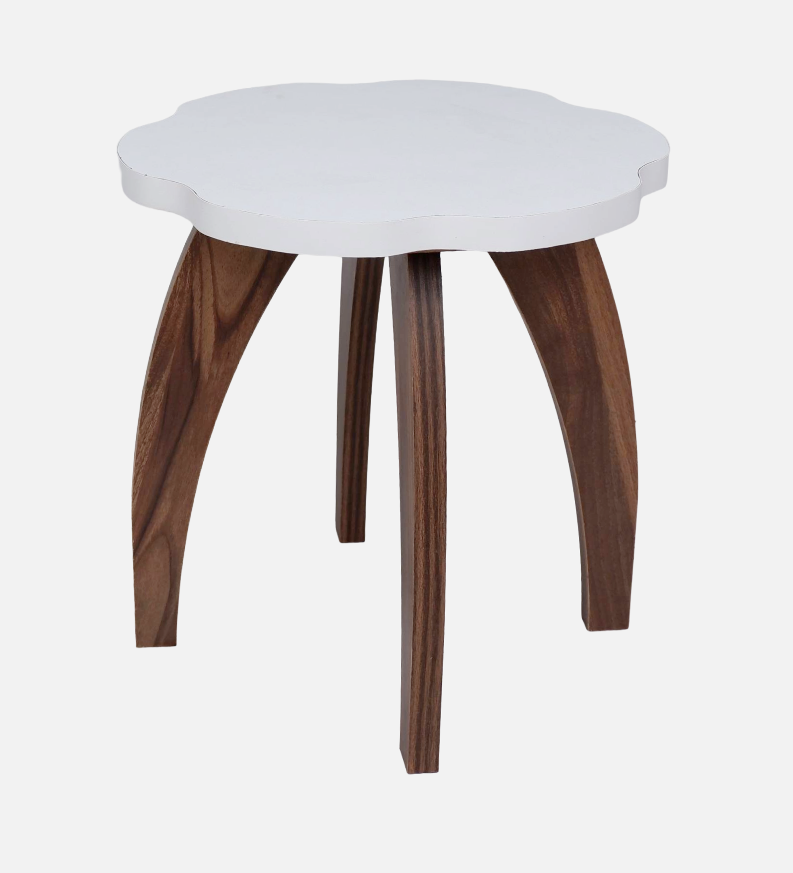 RayTrees Four Leg Wave Table/Stool | White Finish