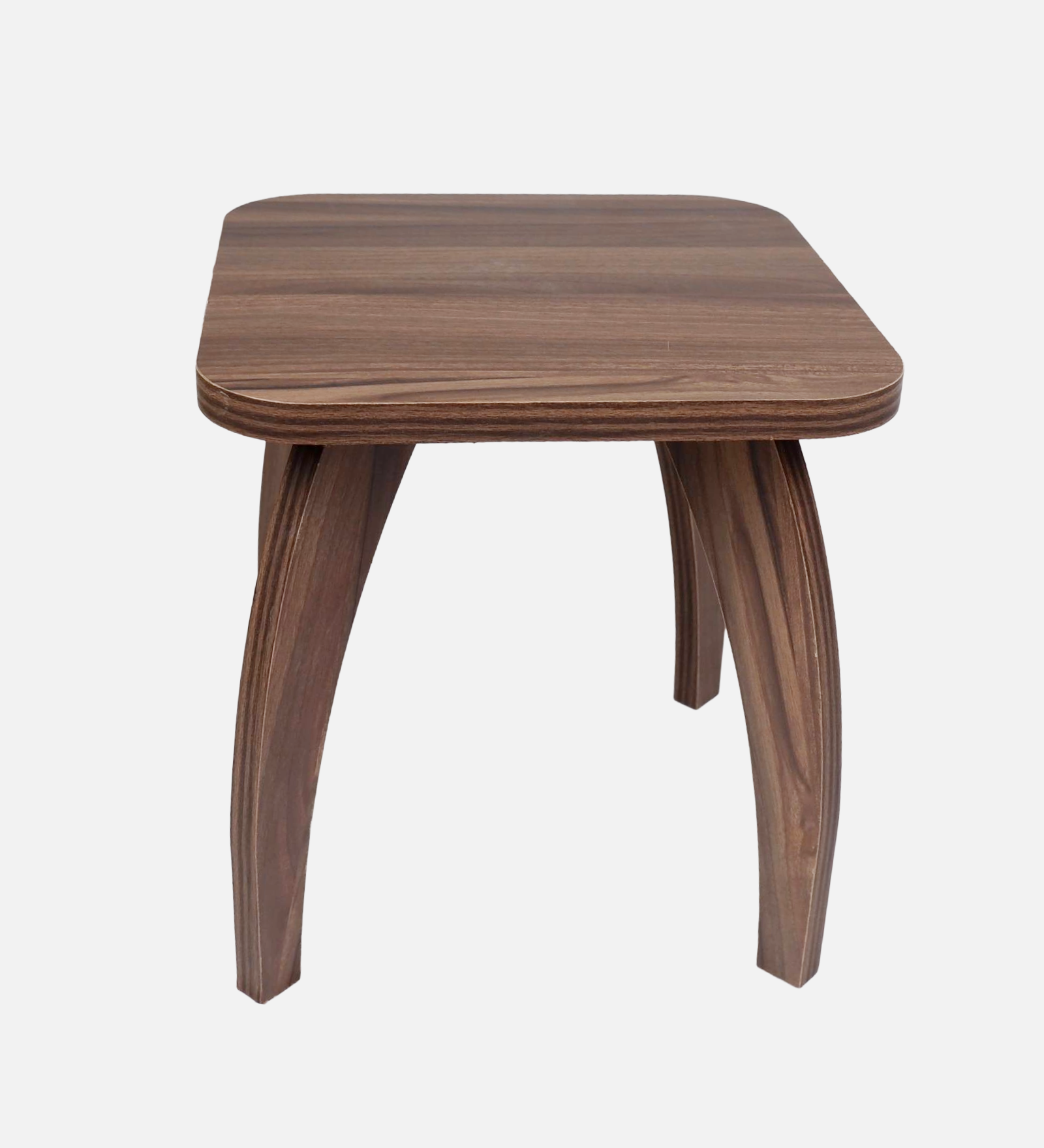 RayTrees Four Leg Square Table/Stool | Walnut Finish