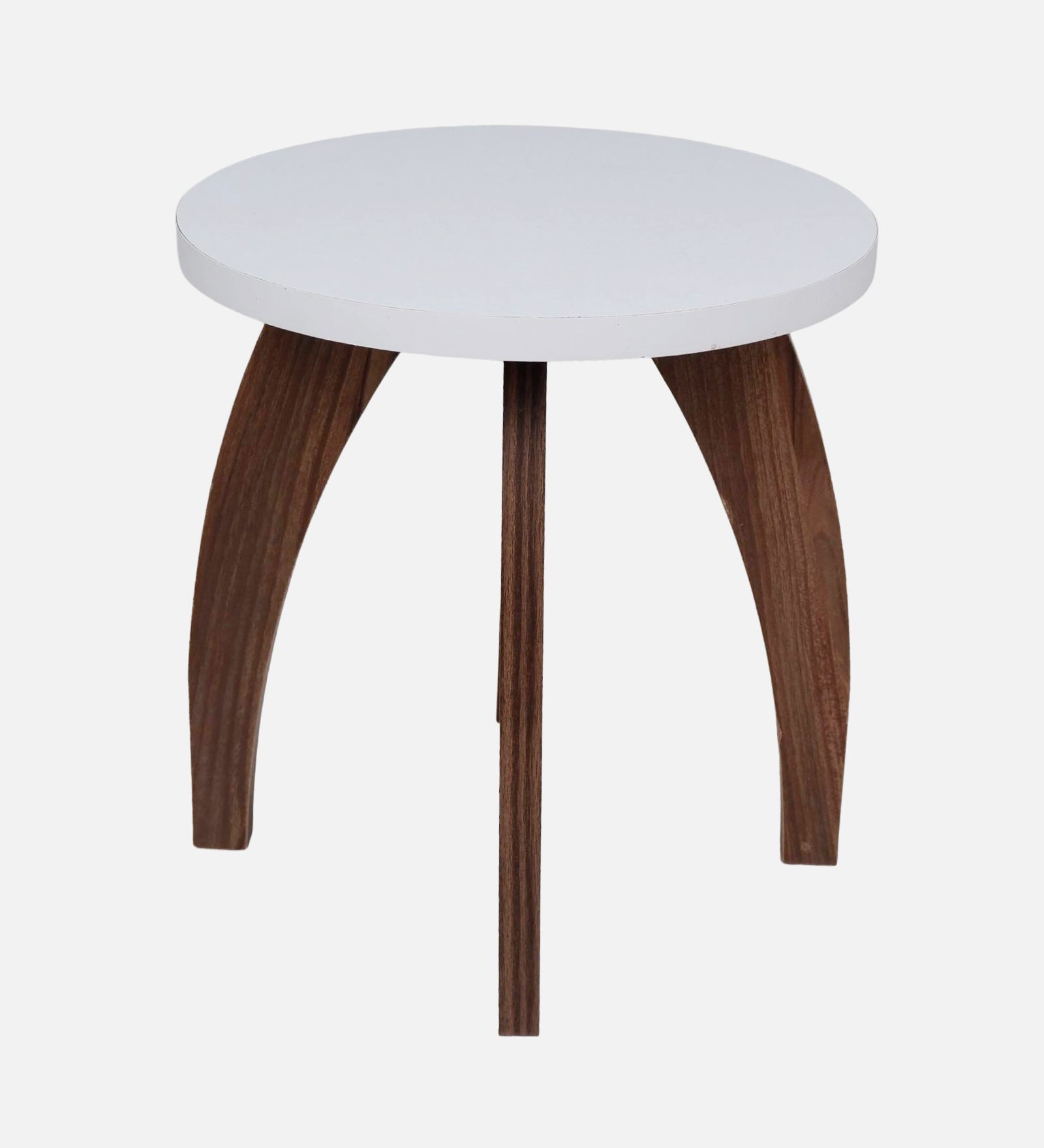 RayTrees Three Leg Round Table | White Finish Stool