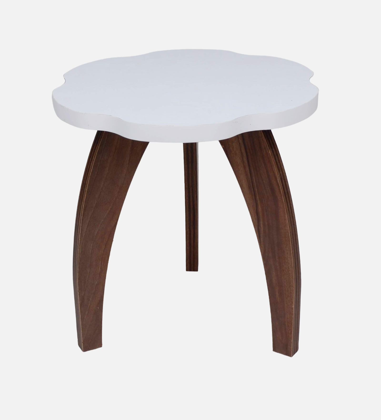 RayTrees Three Leg Wave Table | White Finish Stool