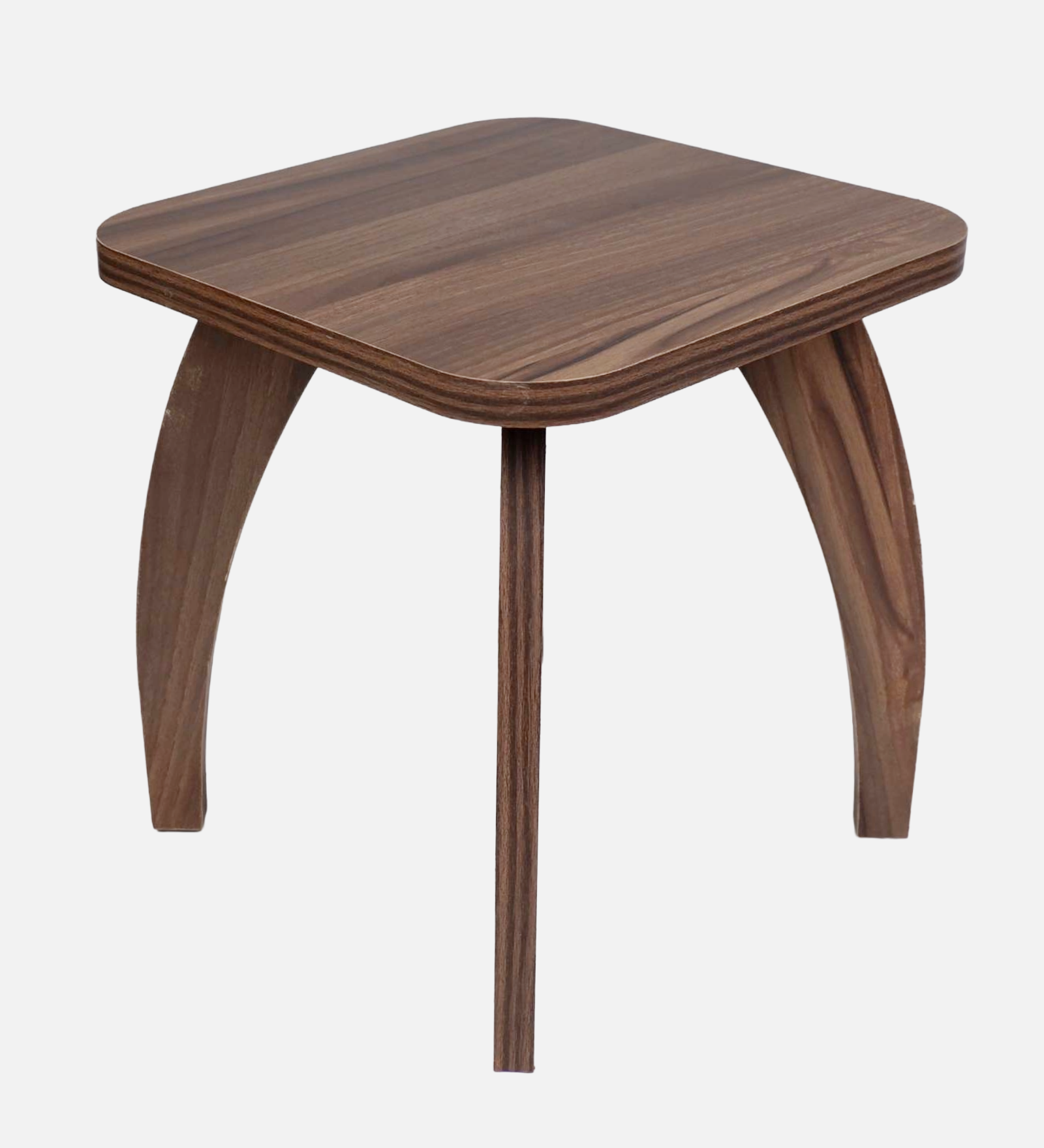 RayTrees Four Leg Square Table/Stool | Walnut Finish