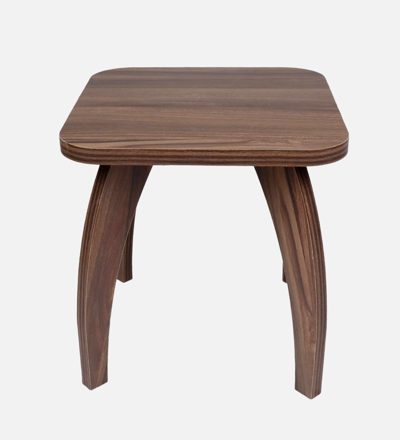 RayTrees Four Leg Square Table/Stool | Walnut Finish