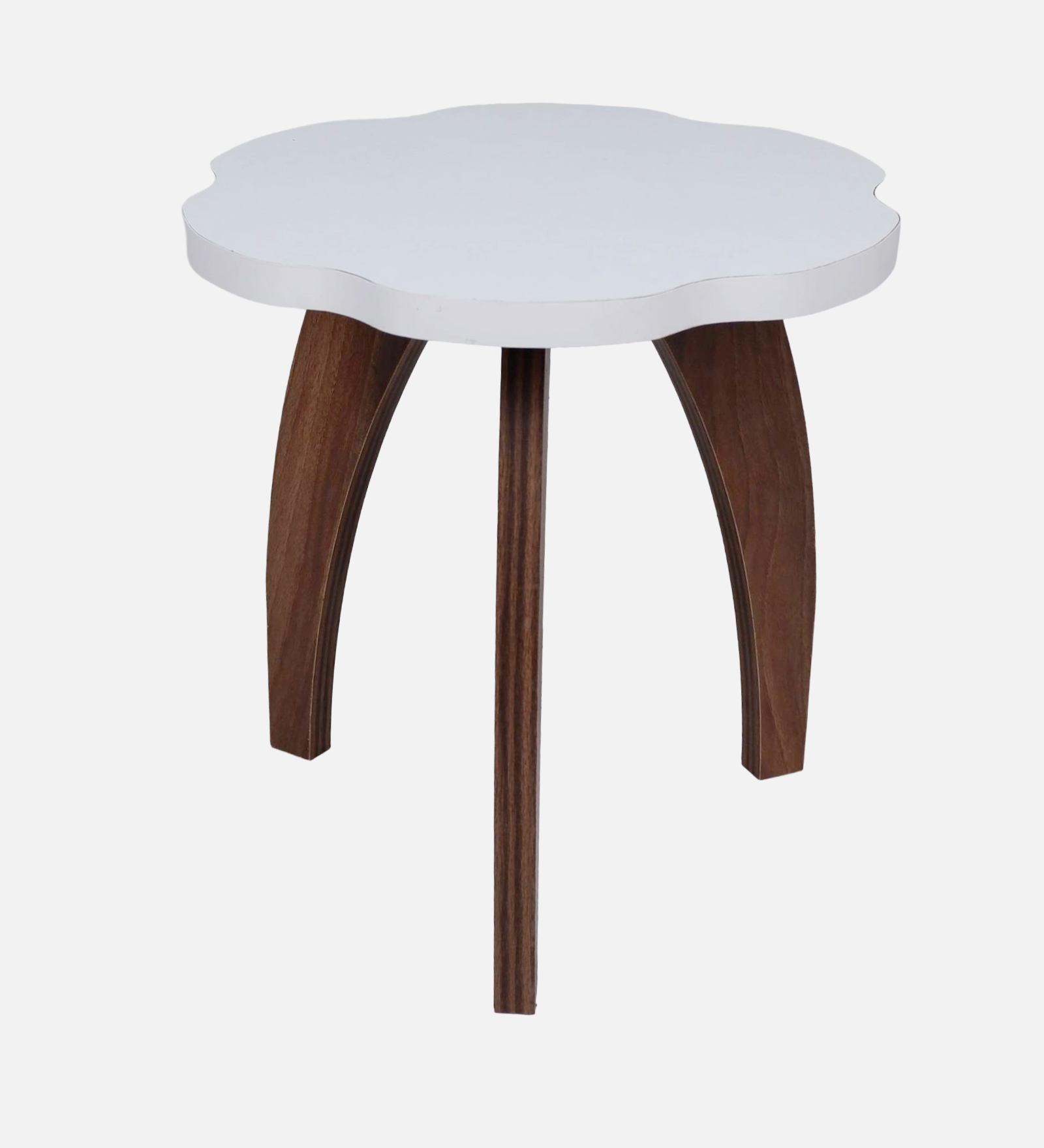 RayTrees Three Leg Wave Table | White Finish Stool