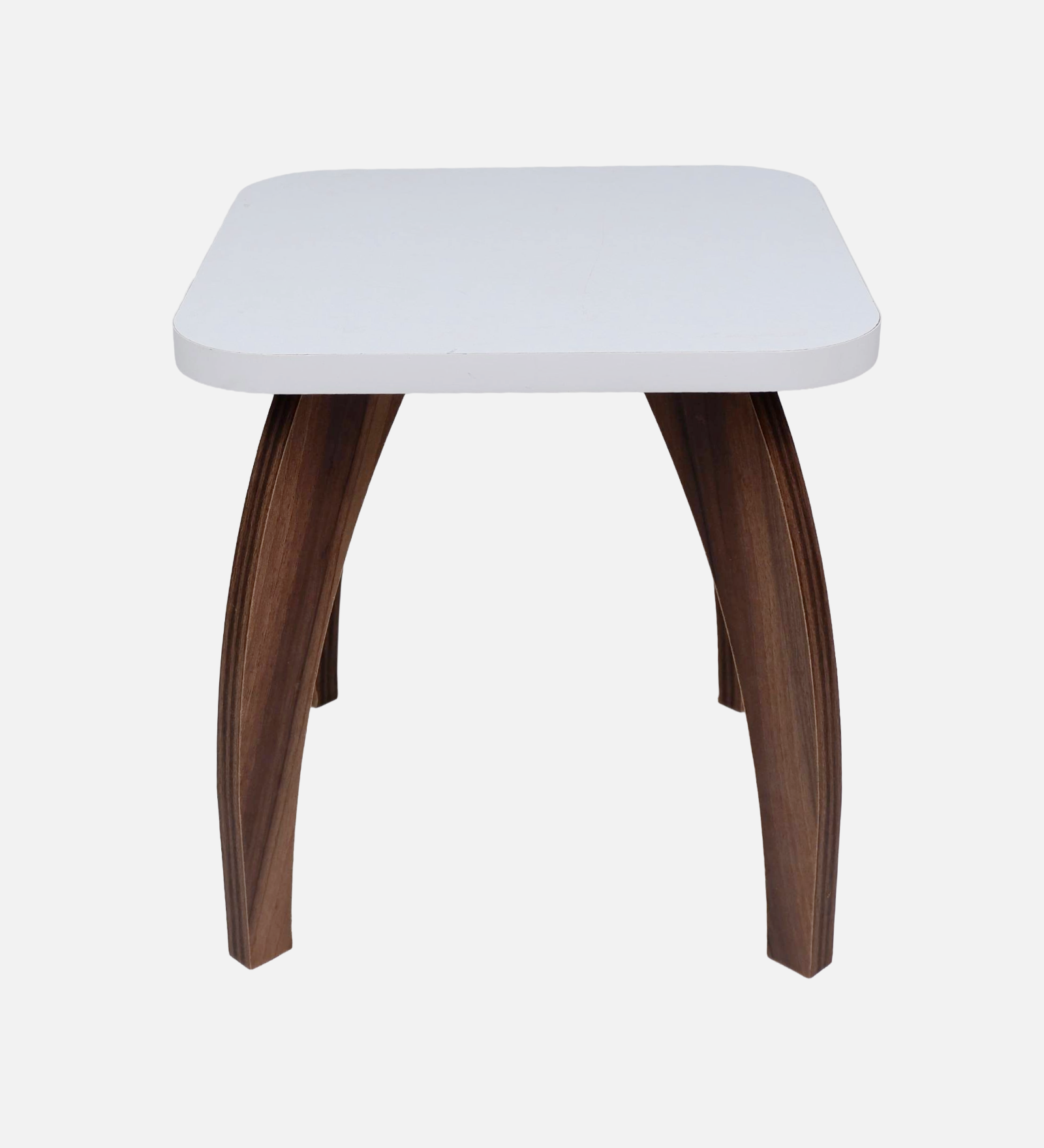RayTrees Four Leg Square Table/Stool | White Finish