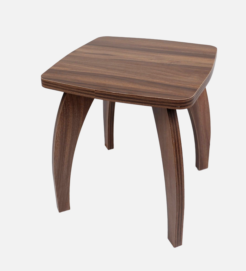 RayTrees Four Leg Square Table/Stool | Walnut Finish