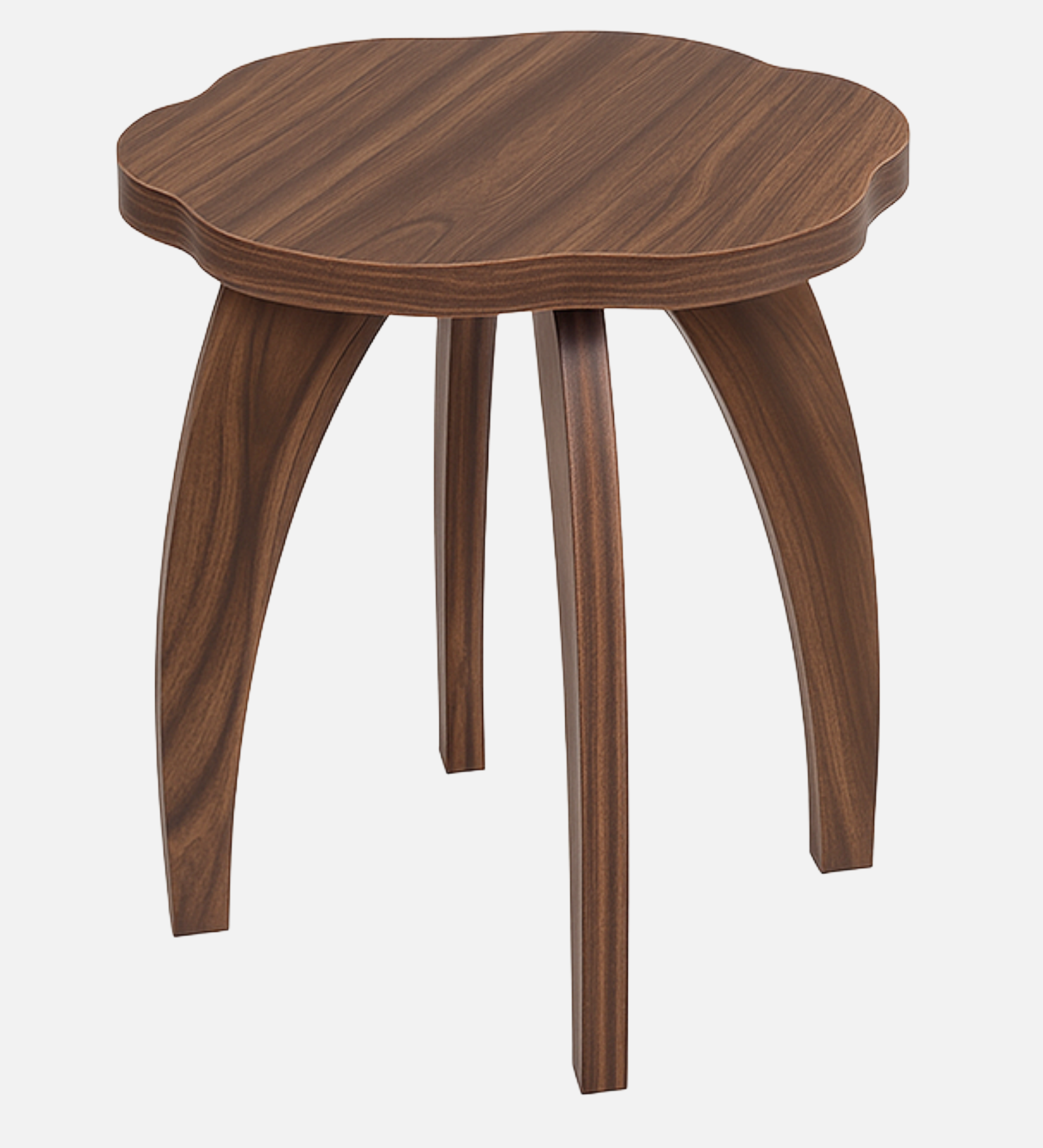 RayTrees Four Leg Wave Table/Stool | Walnut Finish