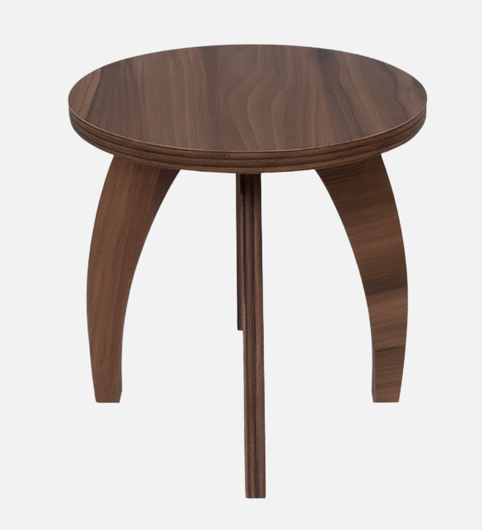 RayTrees Four Leg Round Table/Stool | Walnut Finish