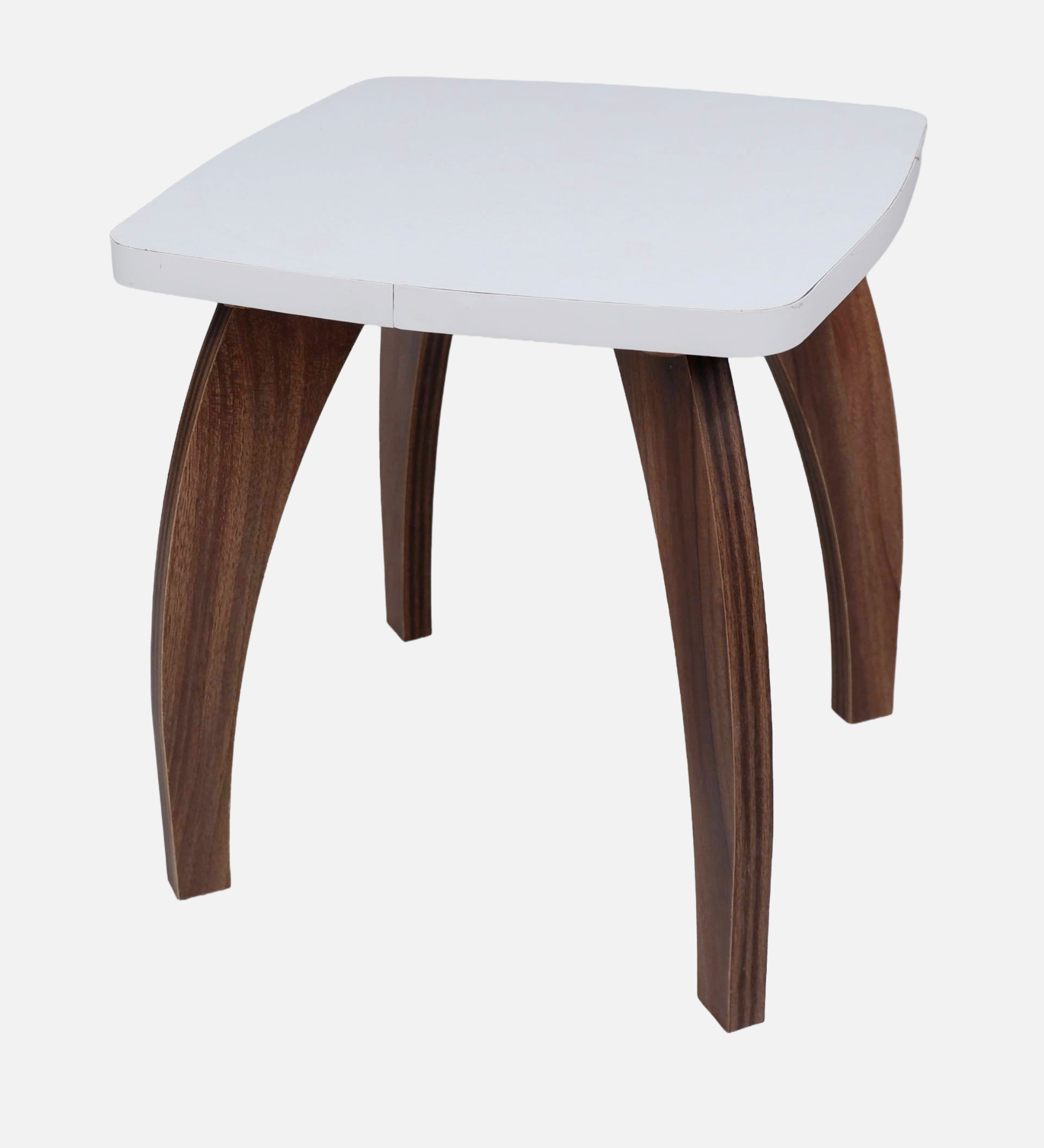 RayTrees Four Leg Square Table/Stool | White Finish