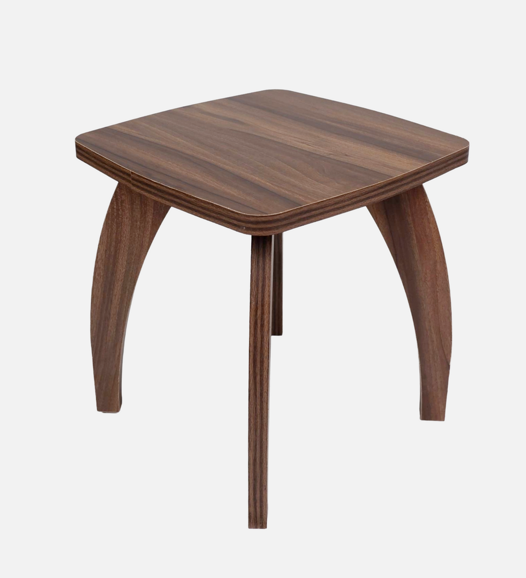 RayTrees Four Leg Square Table/Stool | Walnut Finish
