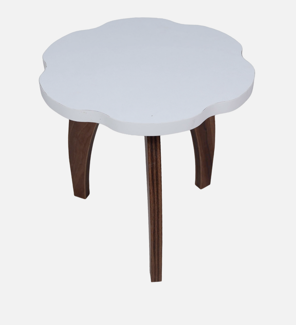 RayTrees Three Leg Wave Table | White Finish Stool