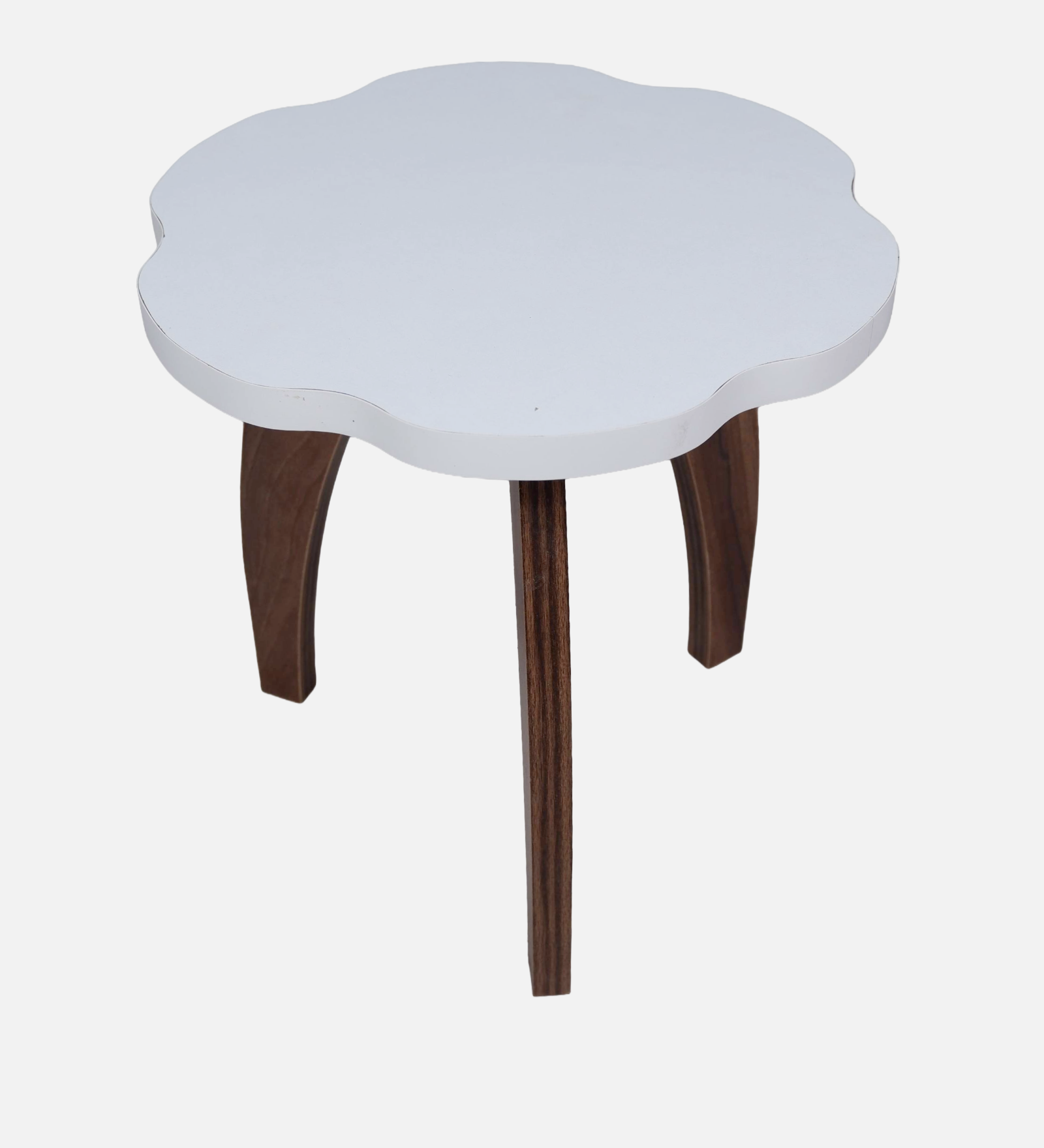 RayTrees Three Leg Wave Table | White Finish Stool
