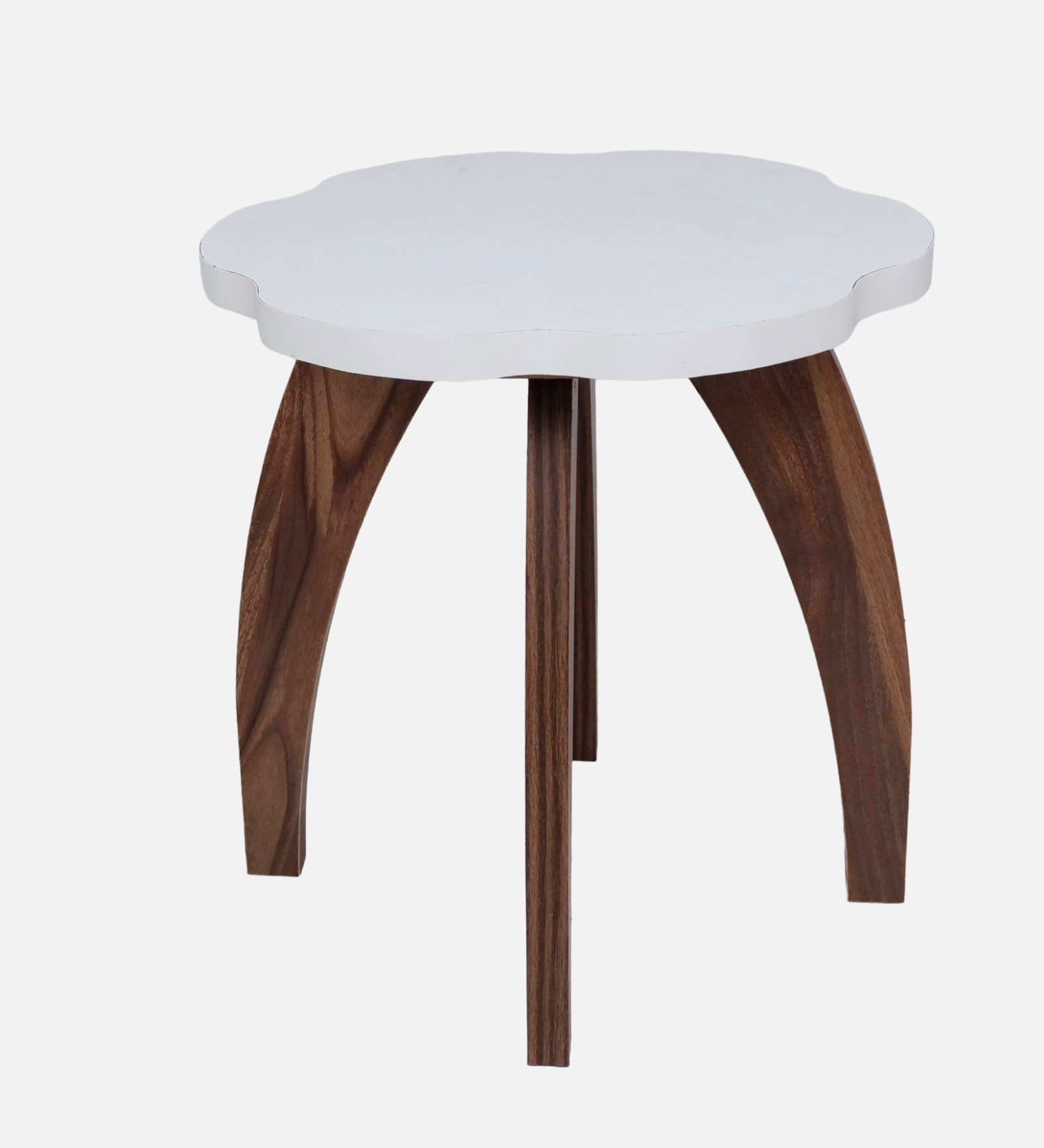 RayTrees Four Leg Wave Table/Stool | White Finish