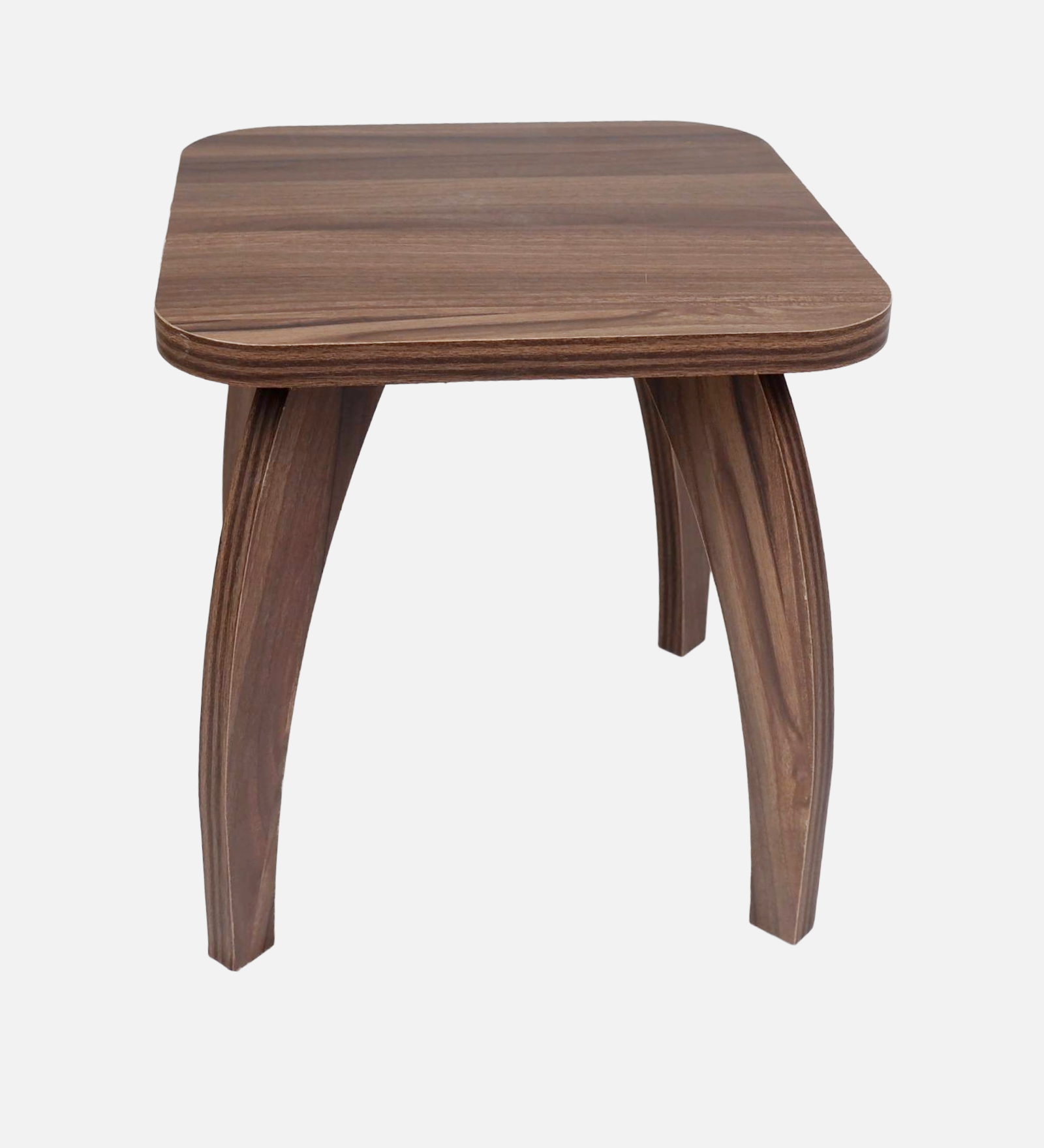RayTrees Four Leg Square Table/Stool | Walnut Finish