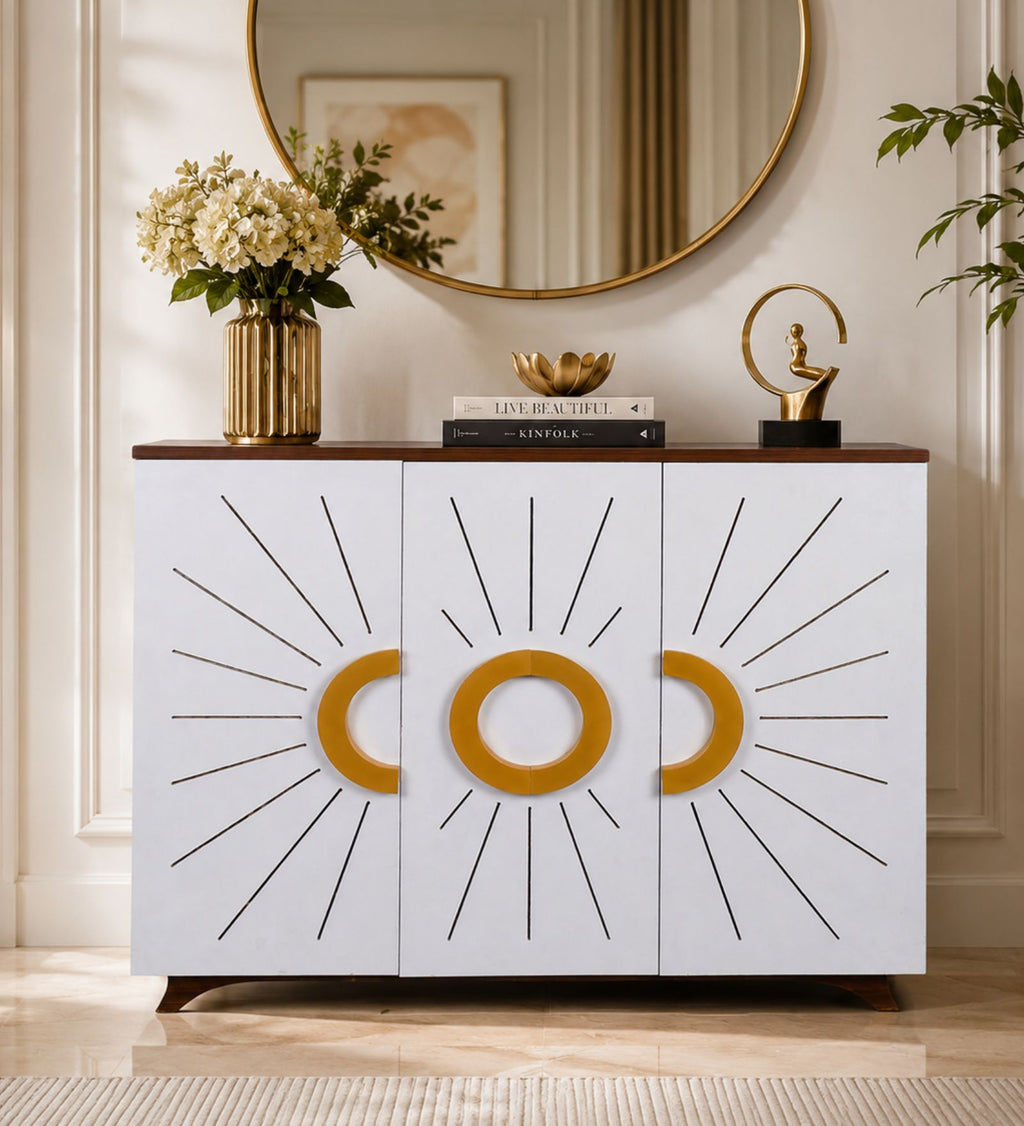Atlas 22-Pairs 3 Door Shoe Cabinet | White Finish