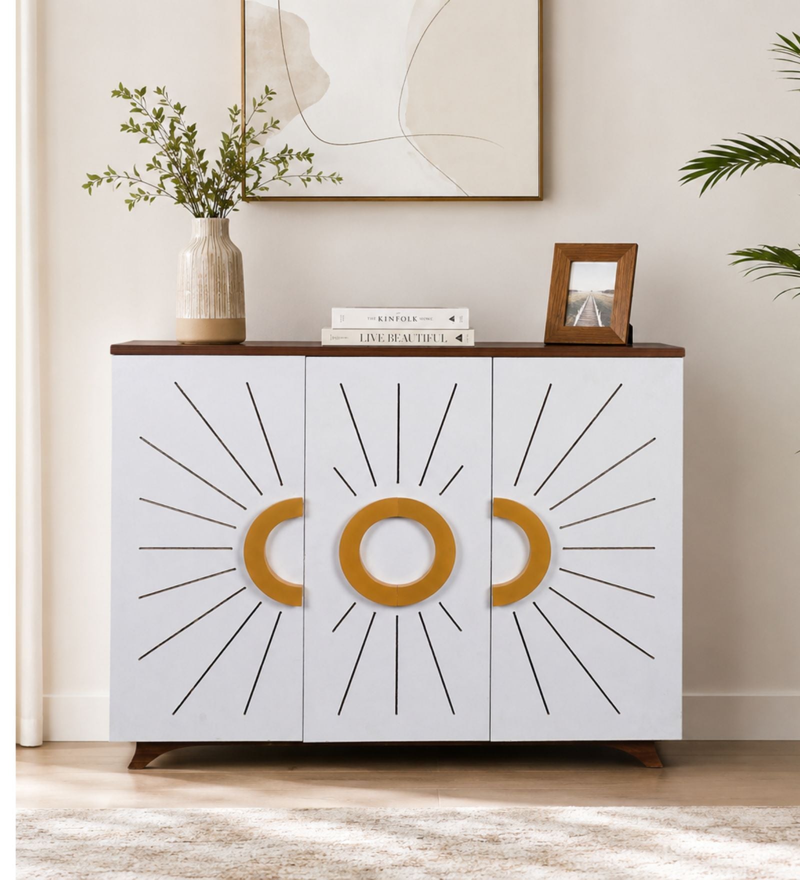 Atlas 22-Pairs 3 Door Shoe Cabinet | White Finish