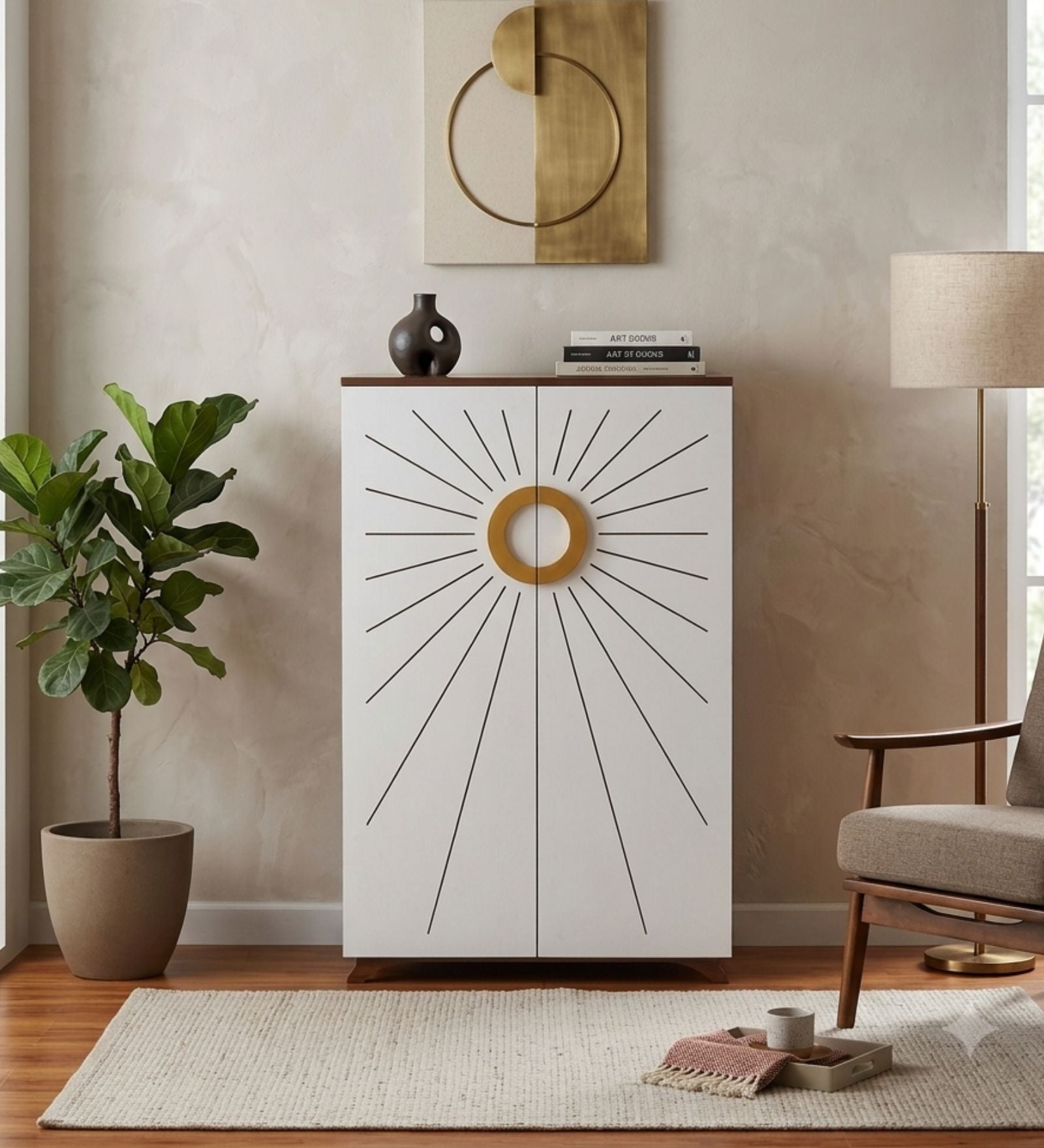 Astra 24-Pairs 2 Door Shoe Cabinet | White Finish