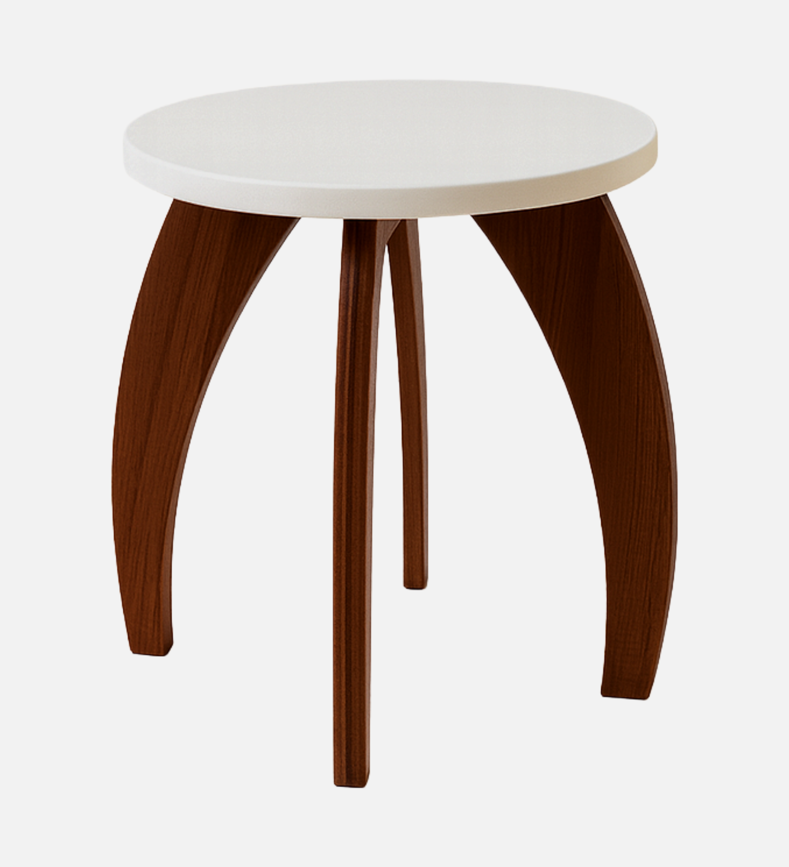 RayTrees Four Leg Round Table/Stool | White Finish