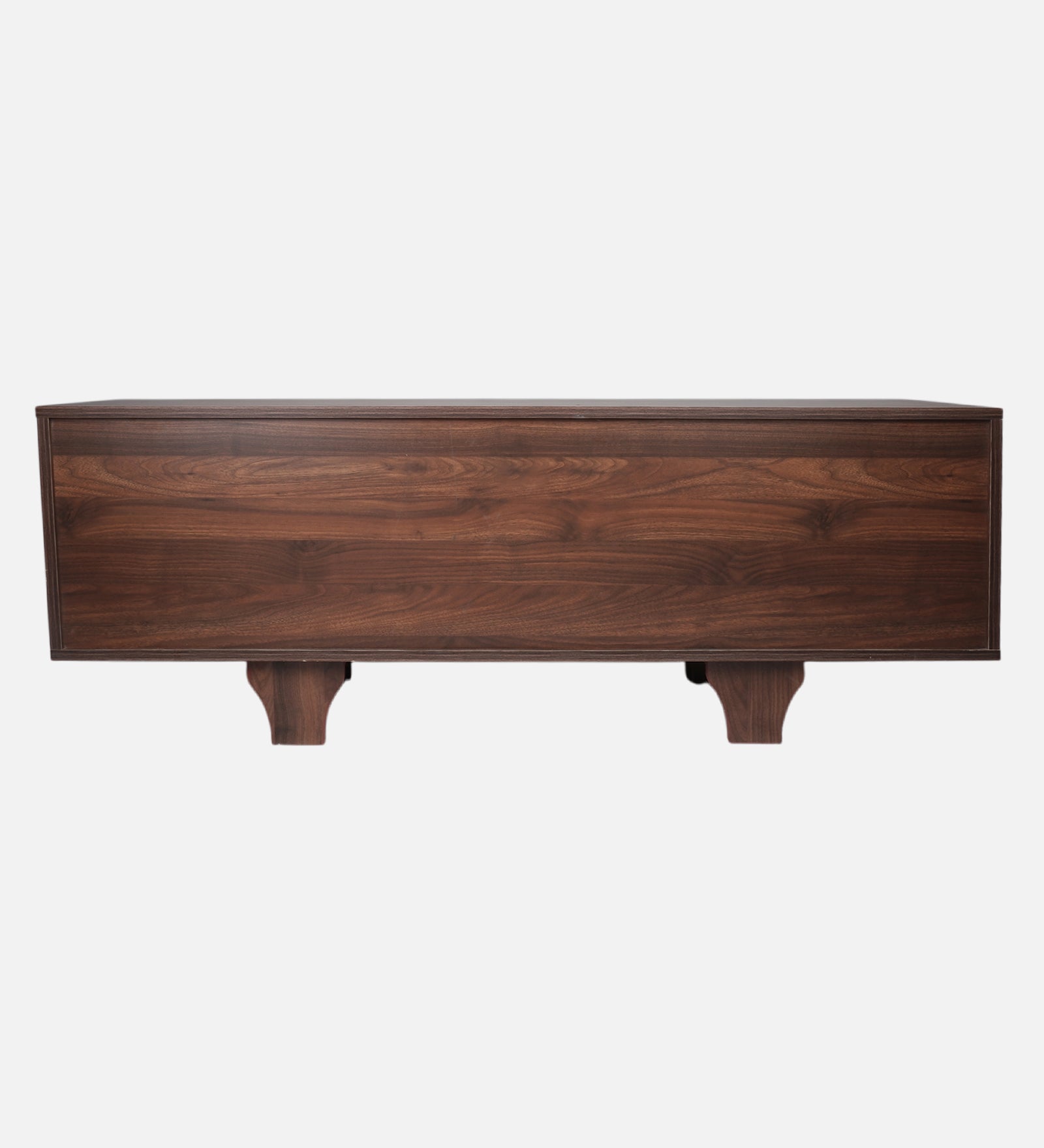 RayTrees Curved Strip Handle TV Unit | White Finish