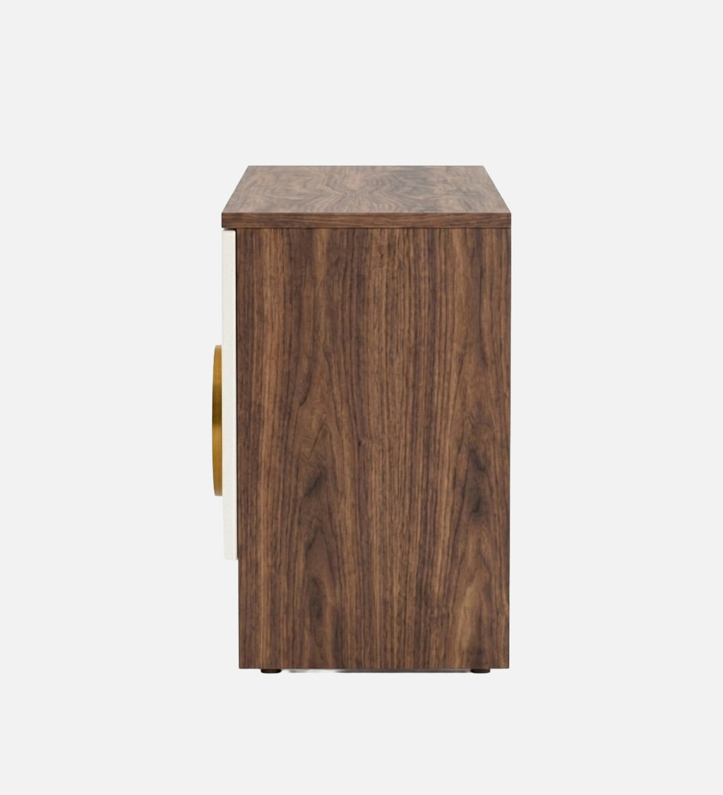 RayTrees Golden Handle TV Unit | White Finish