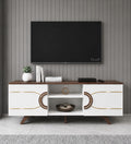 RayTrees Minimalist Strip Handle TV Unit | White Finish