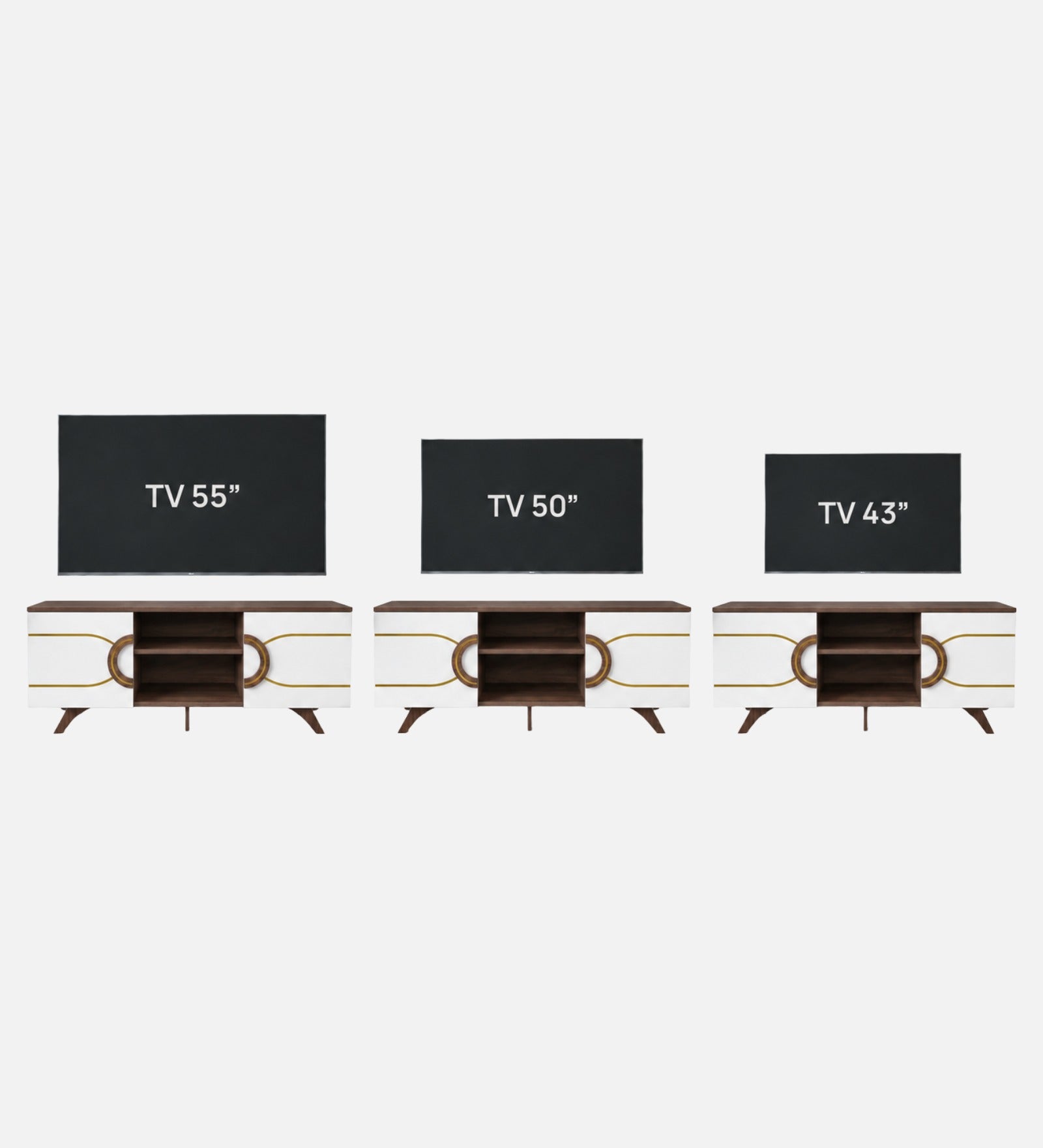 RayTrees Minimalist Strip Handle TV Unit | White Finish