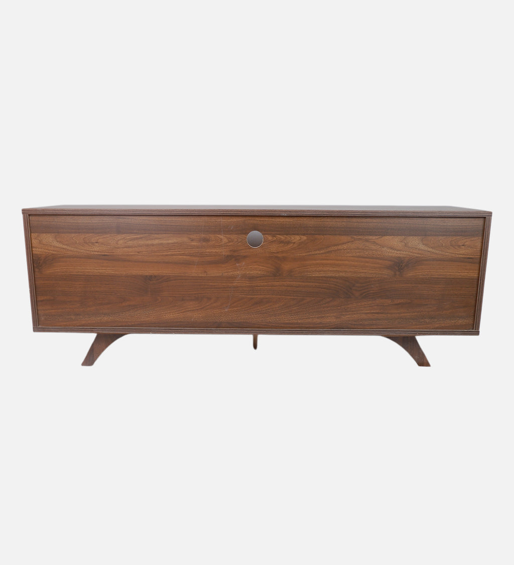 RayTrees Minimalist Strip Handle TV Unit | White Finish