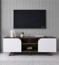 RayTrees Curved Panel TV Unit | White Finish