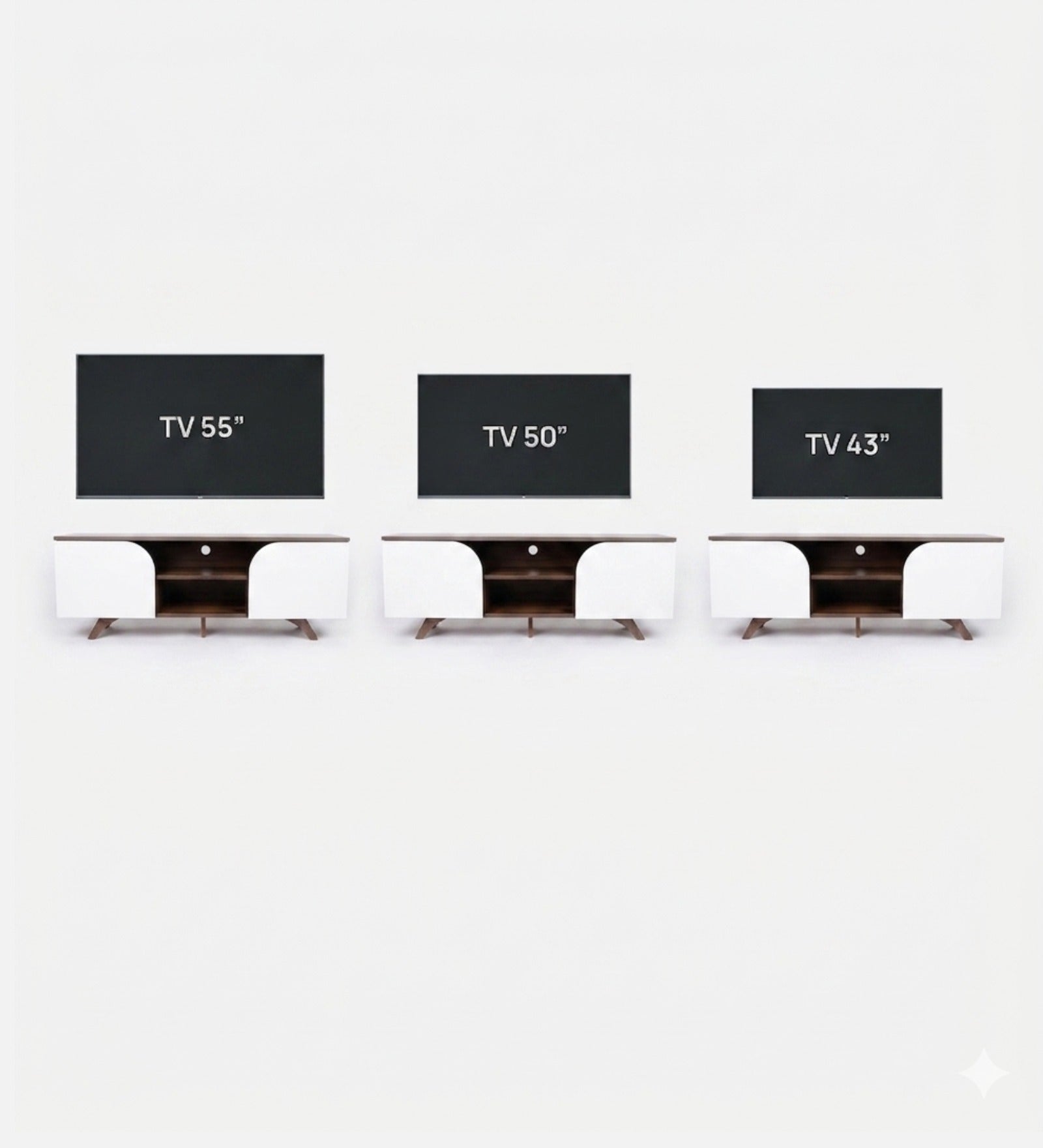 RayTrees Curved Panel TV Unit | White Finish