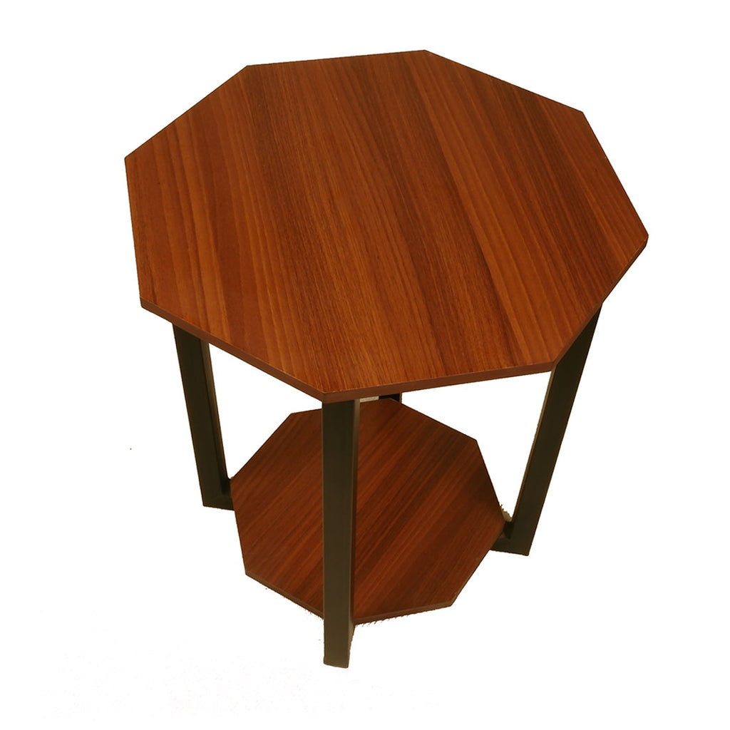 Octagonal End Table - Teak Finish Magazine Table - additional angle 3