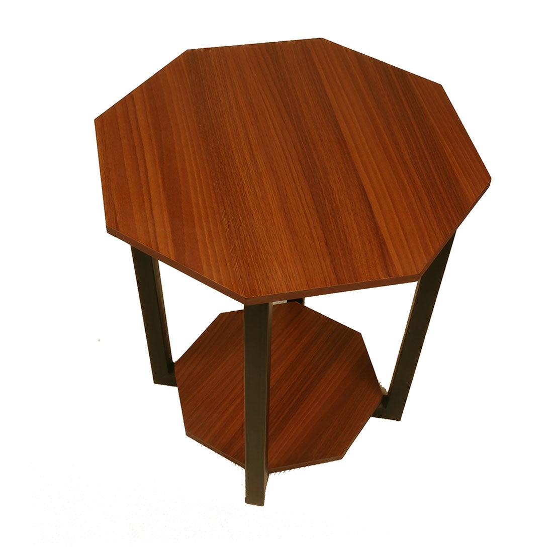 Octagonal End Table - Teak Finish Magazine Table - additional angle 3