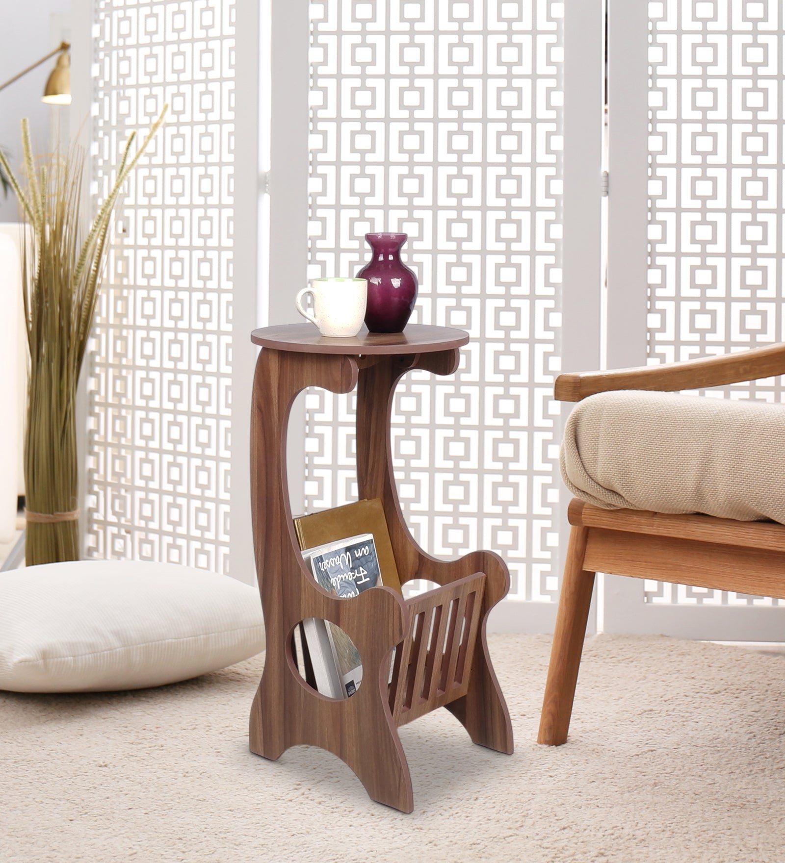 Amalia End Table Asian Walnut Finish